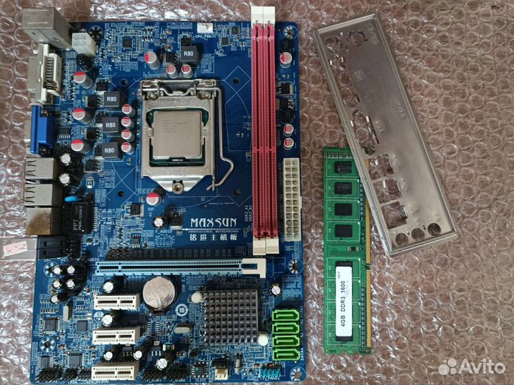 Комплект Материнская lga 1155 + проц. + 4гб озу