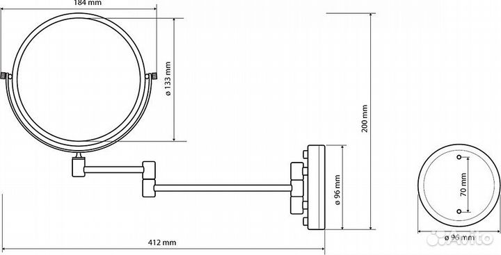Косметическое зеркало Bemeta Neo 106301705 с подсв