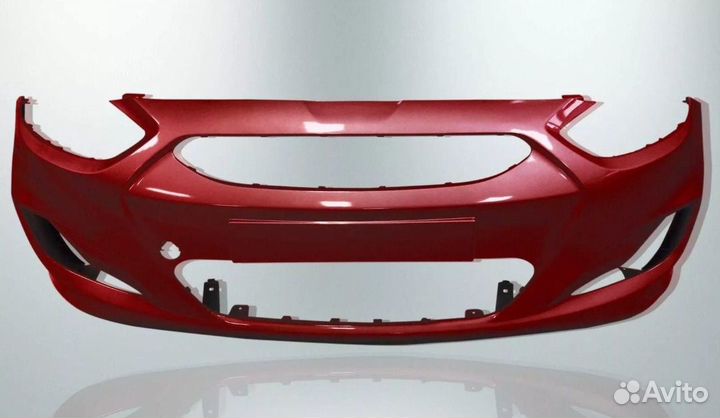 Бампер передний Солярис. Красный