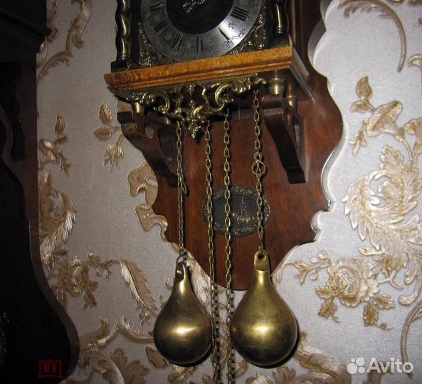 Часы настенные Ходики. Голландия.64 см. Бронза