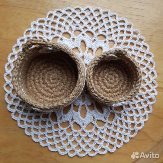 Корзиночки для бижутерии и салфетка, ручная работа