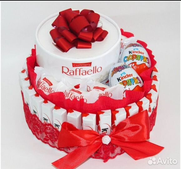 Торт из киндеров, шоколадок, конфет