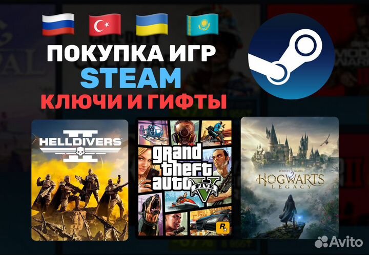 Steam Россия - Покупка любых игр (Ключи и Гифты)