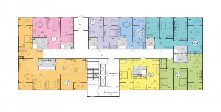 2-к. квартира, 80 м², 5/19 эт.