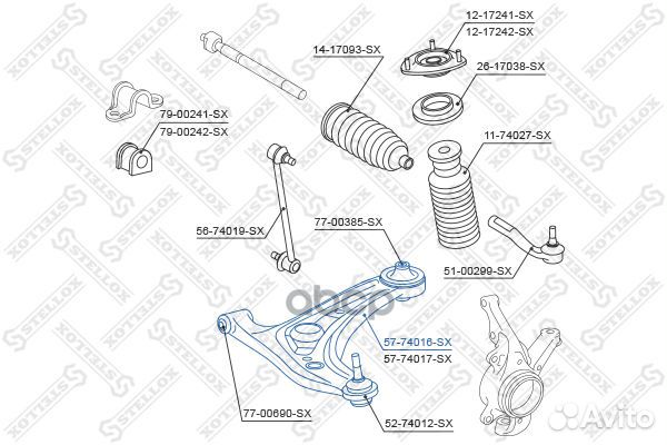 5774016SX рычаг нижний правый Nissan Micra K12