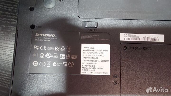Ноутбук lenovo B590