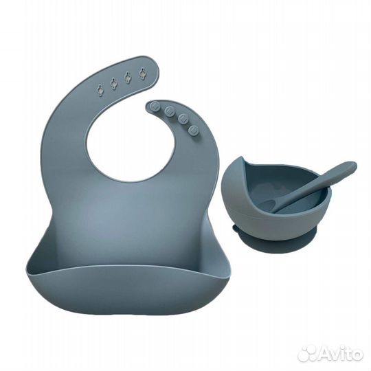 Набор детской силиконовой посуды 3в1