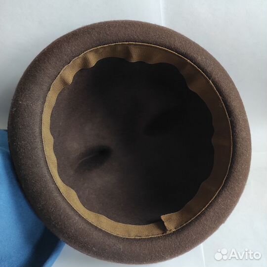 2 шляпки с ушками синий коричневый фетр