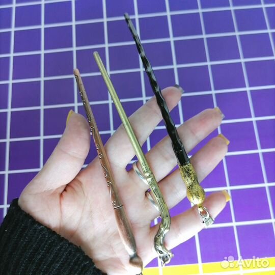 Брелок металл Гарри Поттер, волшебные палочки