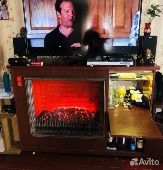 Камин электрический с баром и шкафчиком бу
