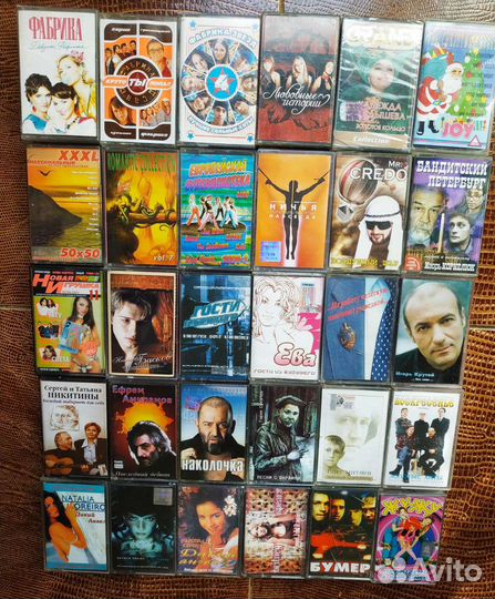 Аудио-кассеты с записями, заводские. Поп музыка