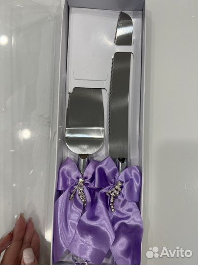 Нож и лопатка для свадебного торта