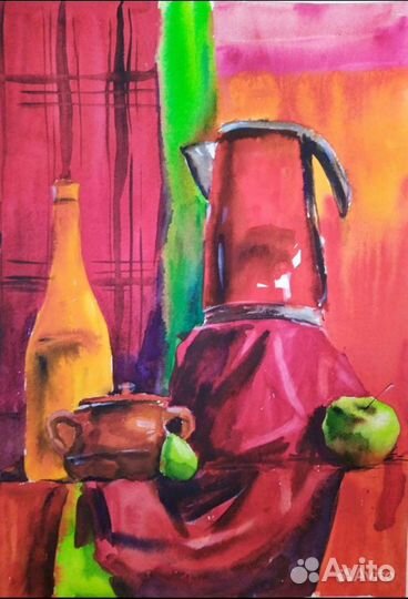 Акварельная картина натюрморт 27*39 новая