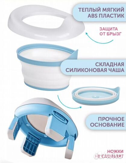 Горшок детский складной 3в1