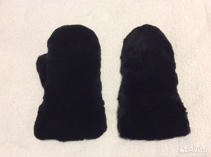 Варежки из натурального меха кролика