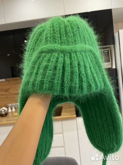 Шапка ушанка из пуха норки