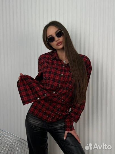 Рубашка женская в стразах