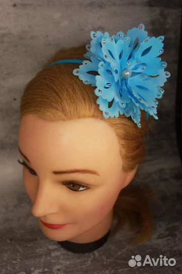 Ободок голубой снежинка