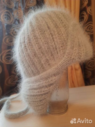 Шапка ушанка вязанная новая
