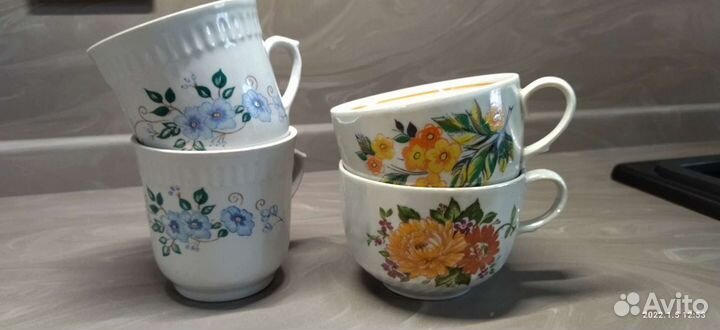 Чайные кружки, чайная пара, сервиз на 4 персоны