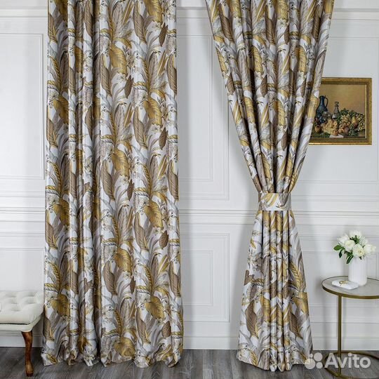 Шторы рогожка Доминик янтарь новые пошив