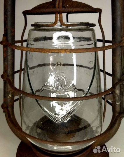 Керосиновая лампа Агитация Стекло рельеф+плафон