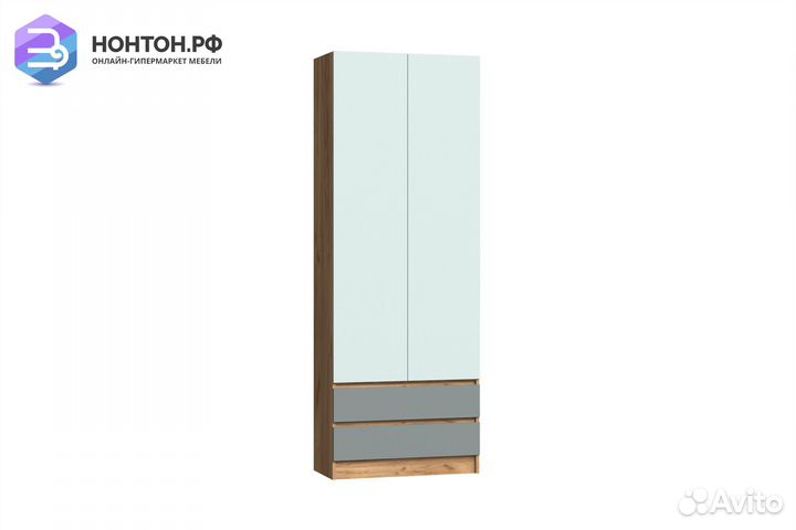 Шкаф 2-х дверный Челси Color мята / сумеречный гол