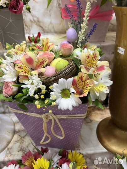 Букет цветов в коробке