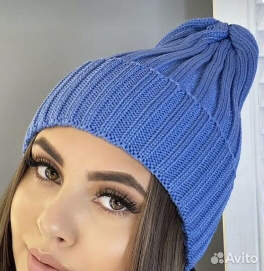 Новый шапка бини женская вязаная