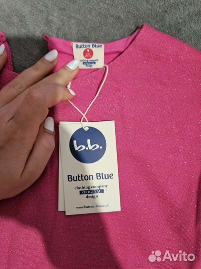 Платье новое Button blue, тёплое,134 р