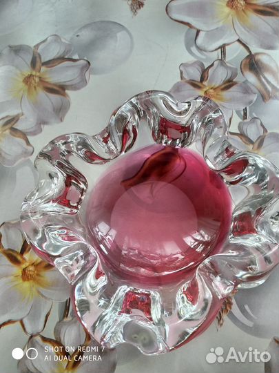 Пепельница СССР, цветной хрусталь