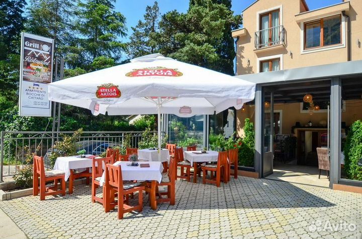 Уличные зонты с центральной опорой