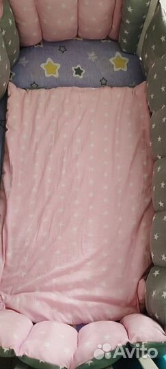 Бортики в детскую кроватку с одеялом двухсторонние