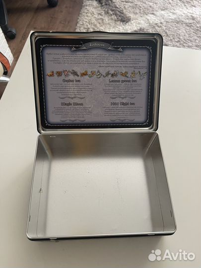 Коробка банка жестяная из под чая 20*16