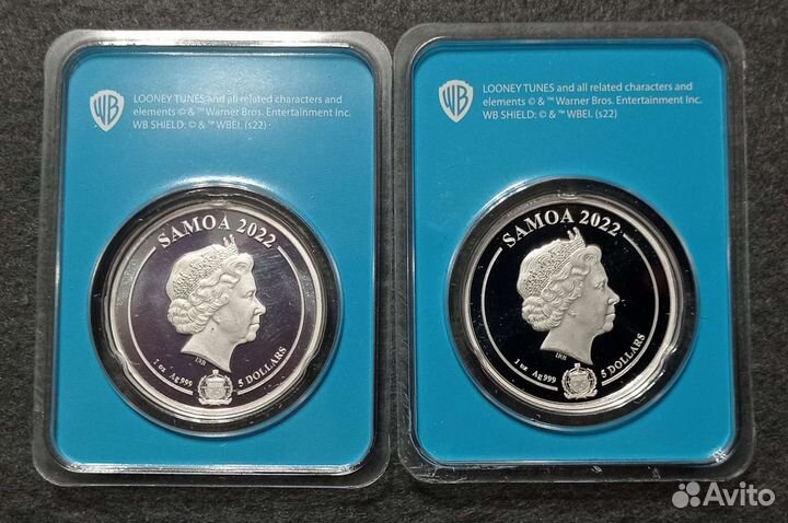 Монеты Самоа 2022 Луни Тьюнс Серебро