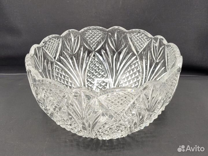 Большая ваза для фруктов 23*12 см Хрусталь