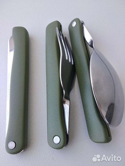 Набор Нож ложка вилка складной в чехле