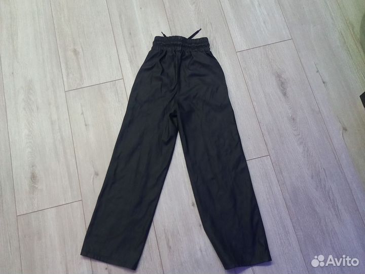 Кожаные брюки клеш детские