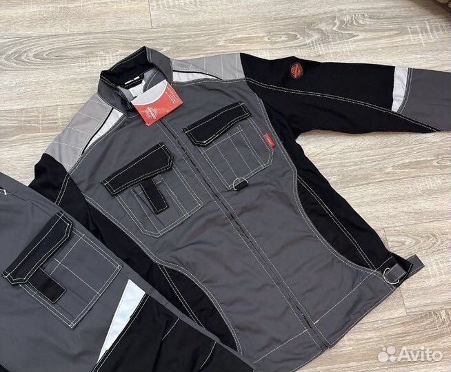 Мега серый рабочий костюм с брюками.Форма