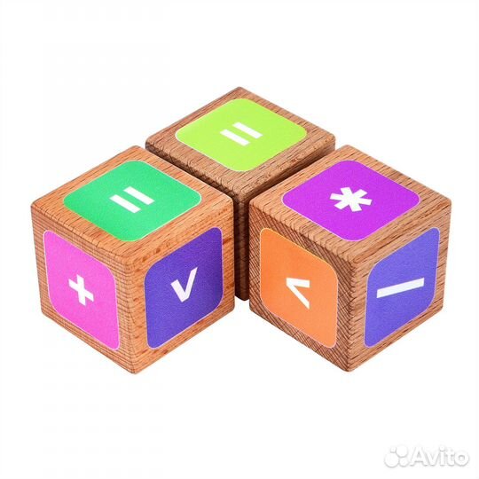 Набор из 12 деревянных кубиков с цифрами, 15533