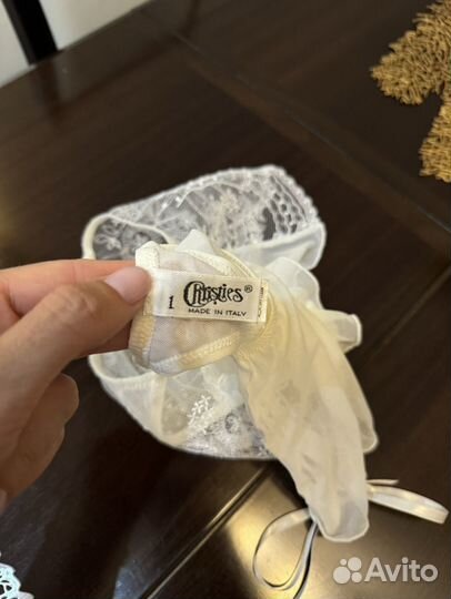 Трусики стринги белые/черные S Christies (42)