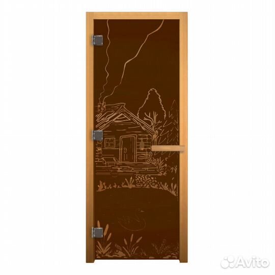 Дверь для Бани стекло Бронза 