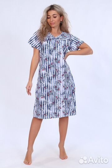 Оптом. Сорочка - синяя полоса №Н-59045