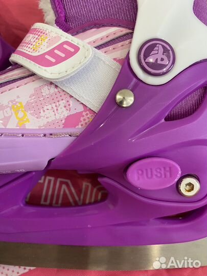 Коньки детские раздвижные размер 25-28