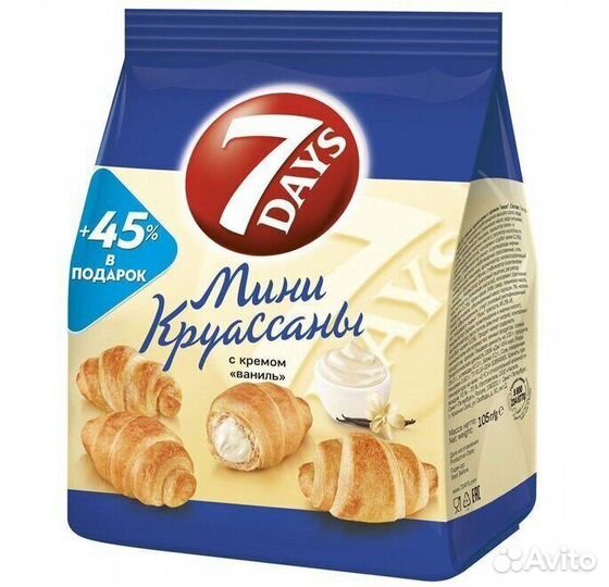Круассан 7 Дейс (7Days) Мини с кремом Ваниль 105г