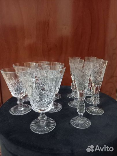 Рюмки, бокалы хрустальные, винтаж