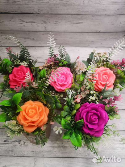 Розы из мыла