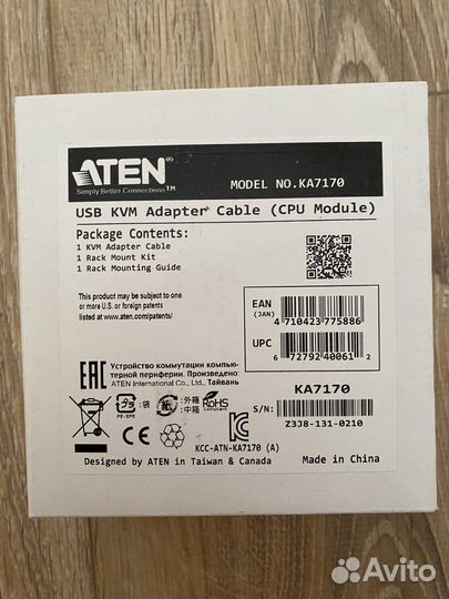 Модуль удлинителя, Адаптер KVM aten 50M KA7170-AX