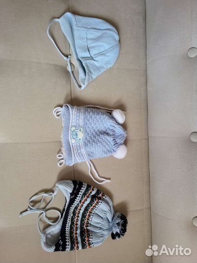 Шапка детская, чепчики от 0 до 6 мес