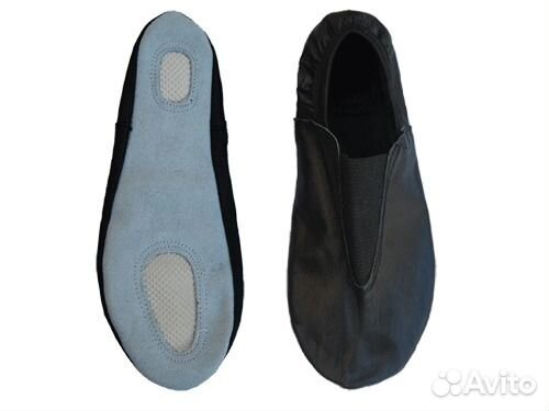 Чешки гимнастические кожаные (черные, белые)